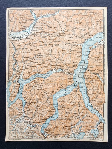 Antique 1908 map - map,