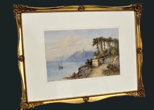 19thc antique watercolour - 19thc,