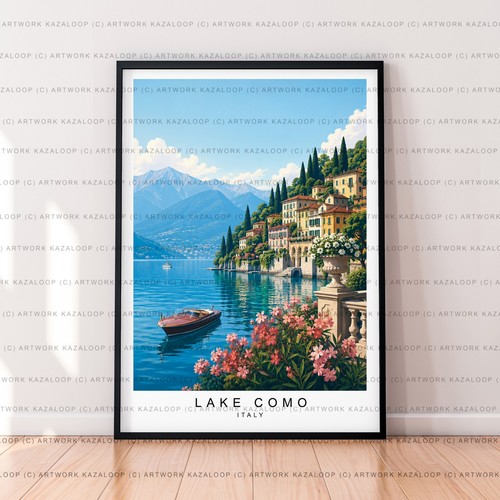 Lake como italy unframed - lake,