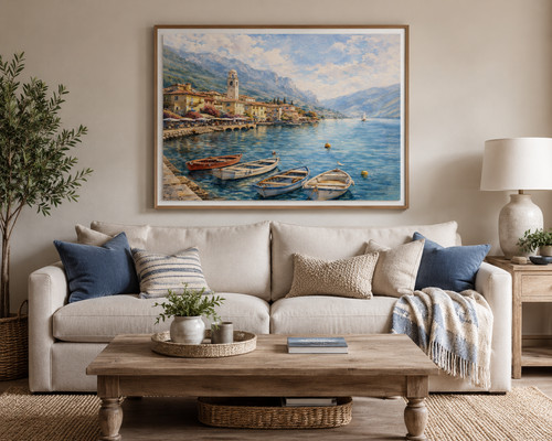 Italian lakes watercolour art - lakes,