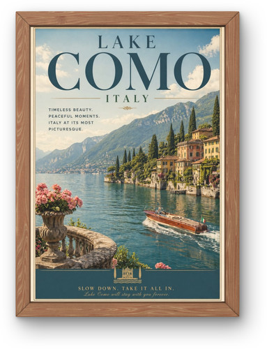 Lake como italy travel - como, poster