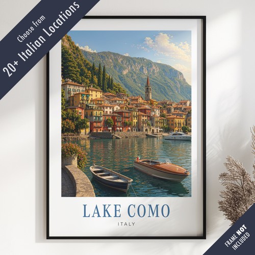 Italy travel poster - travel, print