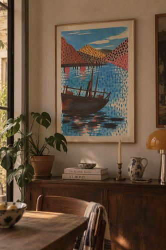 Art print lake como italy - art,