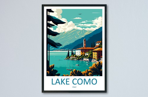 Lake como travel print - como,