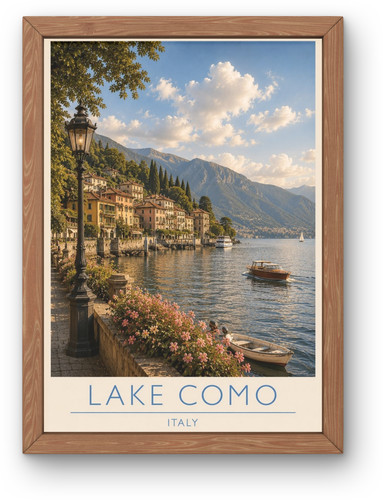 Lake como italy travel poster - italy,
